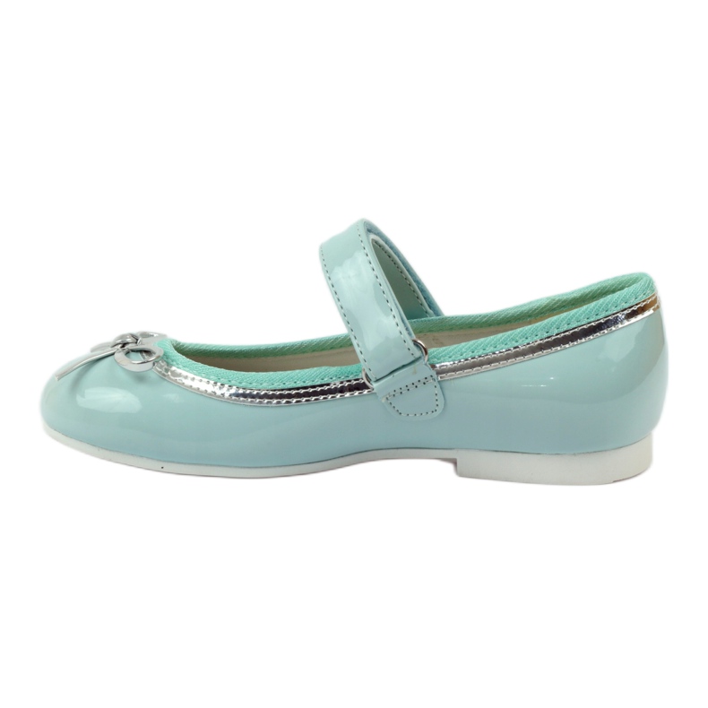 American Club Ballerinas pumps with an American bow green 2