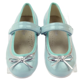 American Club Ballerinas pumps with an American bow green 4