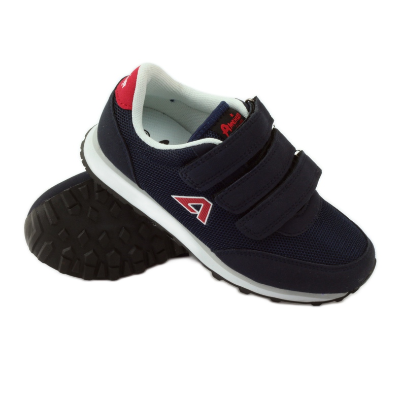 American Club American navy blue velcro sports sneakers red 3
