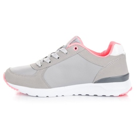 Ax Boxing Gray tied sneakers grey pink 1