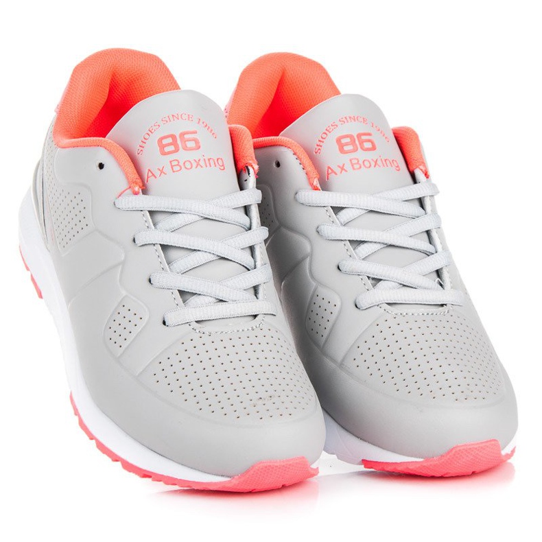 Ax Boxing Gray sports shoes for women orange grey pink 1