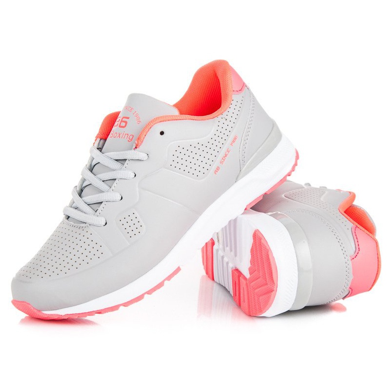 Ax Boxing Gray sports shoes for women orange grey pink 2