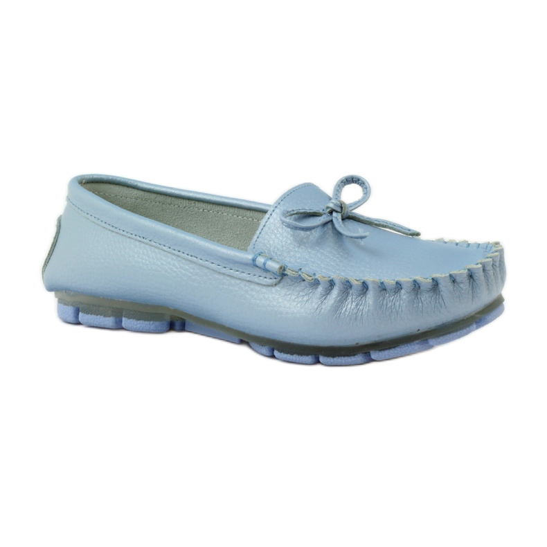 Leather loafers with a bow Filippo 004 blue 1