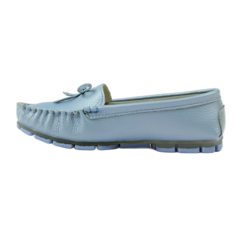 Leather loafers with a bow Filippo 004 blue 2