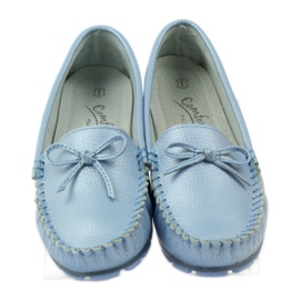 Leather loafers with a bow Filippo 004 blue 4