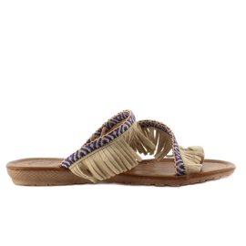 Indian taupe style flip-flops brown 1