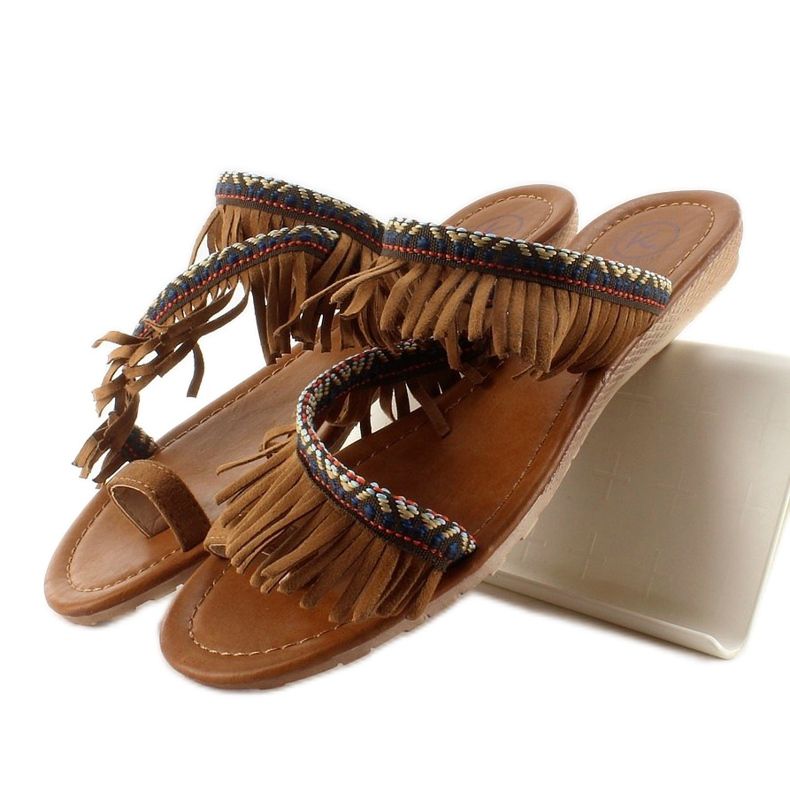 Indian style flip-flops k1626302 Camel brown 2
