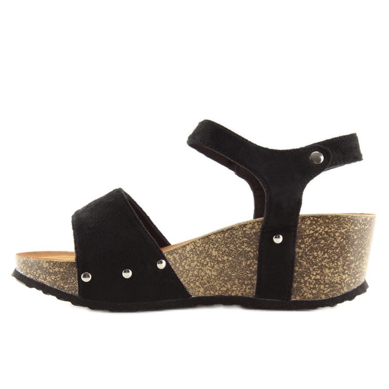 Black sandals on a black cork sole 2