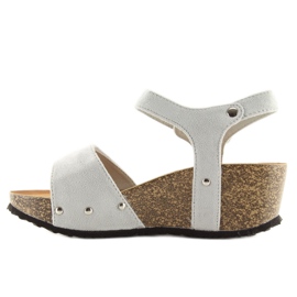 Gray Gray sandals on a cork sole grey 2