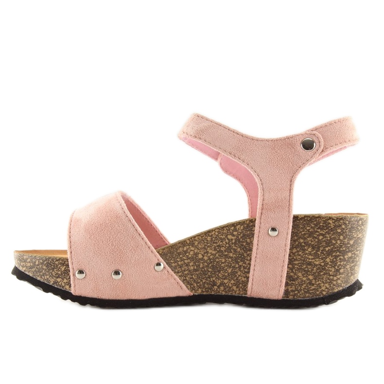 Pink sandals on the cork sole 2