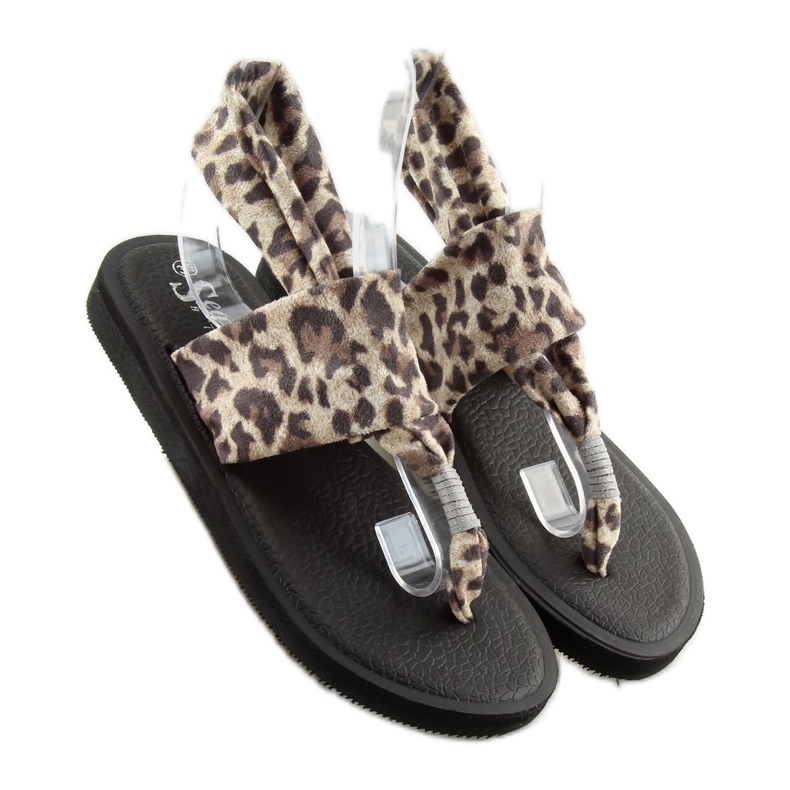 Sandals, cotton leopard DD82P Leopard brown 1