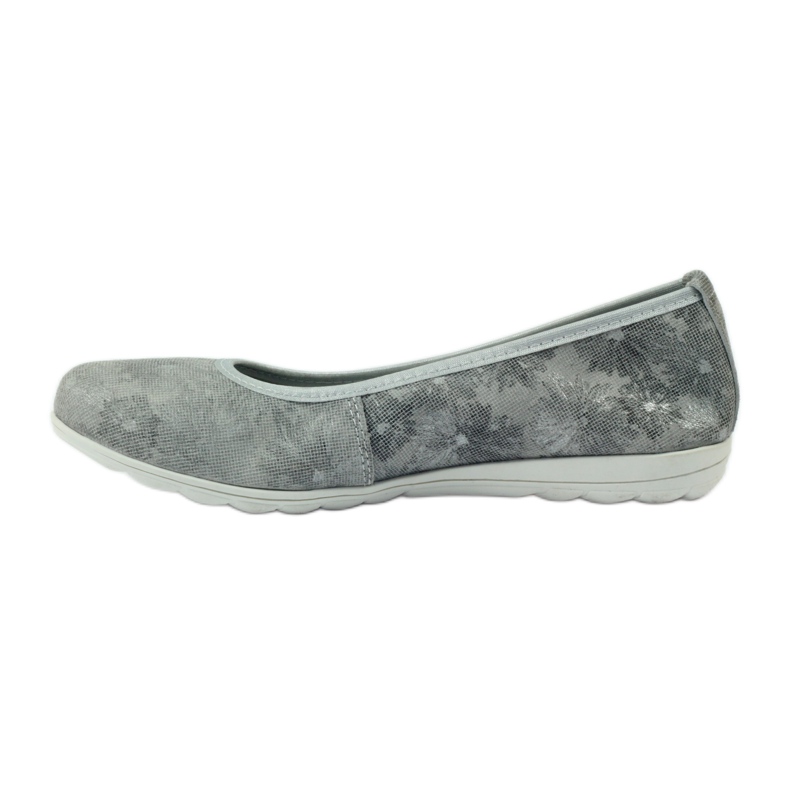 Leather women's ballerinas Filippo 023 grey 2