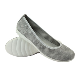 Leather women's ballerinas Filippo 023 grey 3