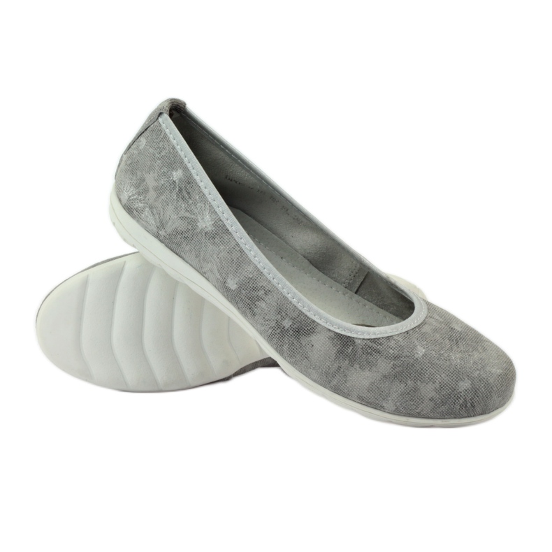 Leather women's ballerinas Filippo 023 grey 3
