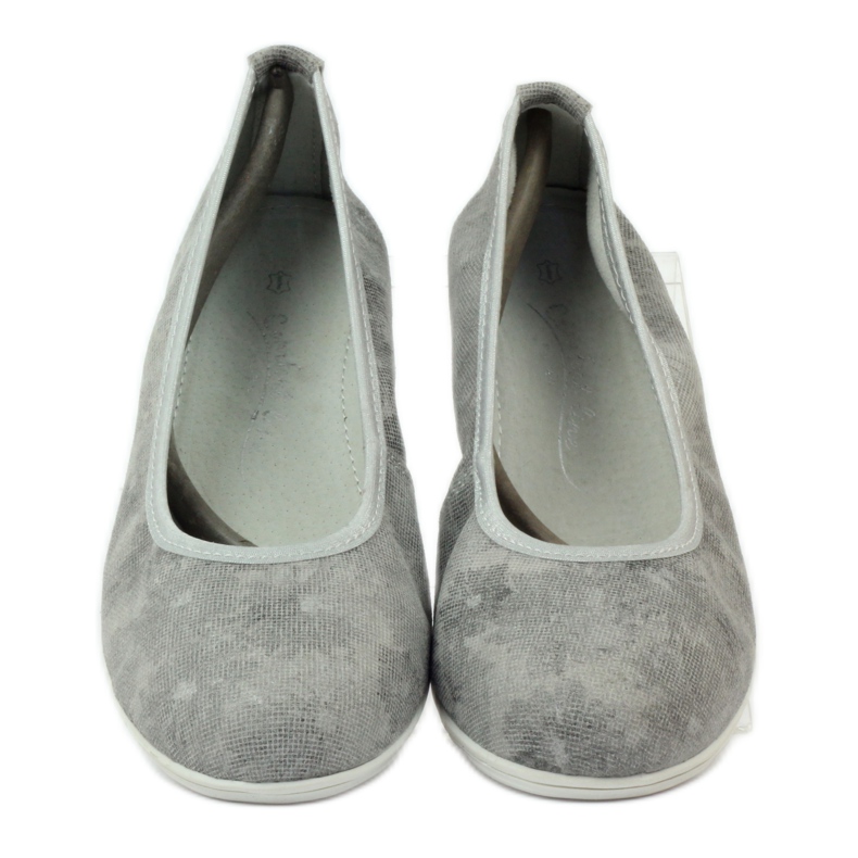 Leather women's ballerinas Filippo 023 grey 4