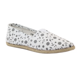 McKey Ballerinas espadrilles with a pattern white black 1