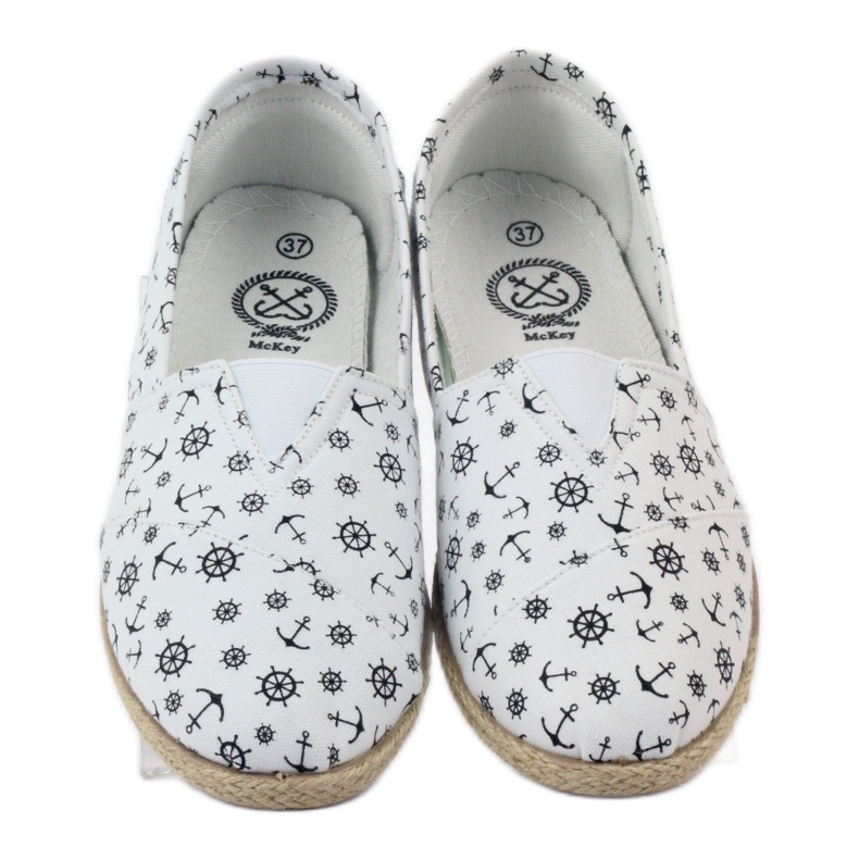 McKey Ballerinas espadrilles with a pattern white black 4