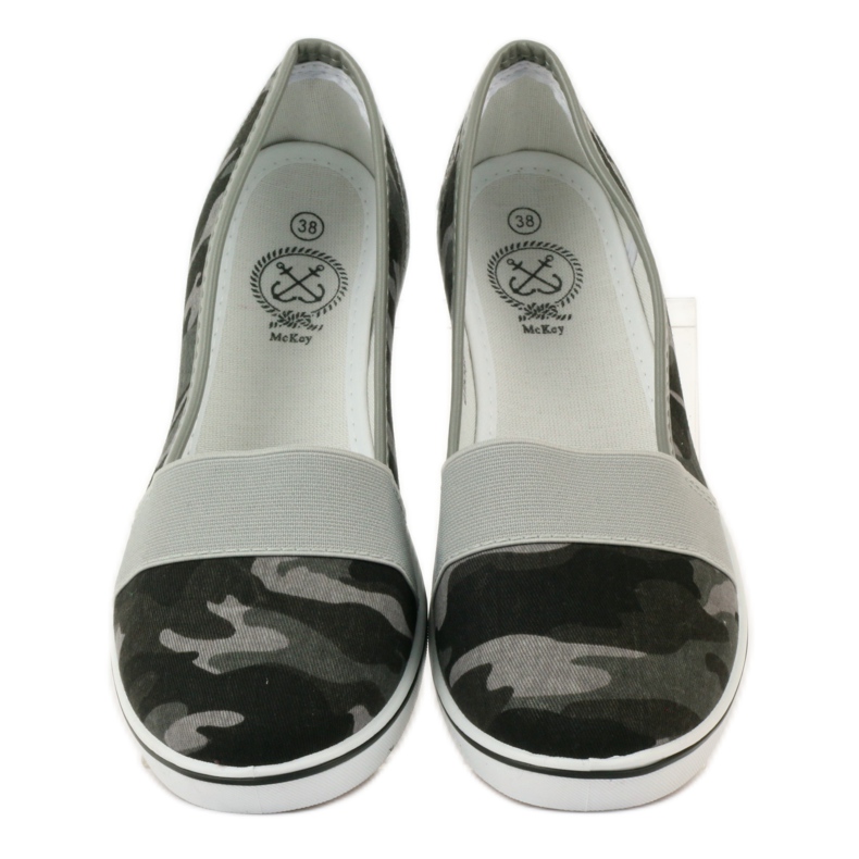 Mckey 182 wedge-heeled camo sneakers green 4