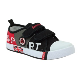 American Club American children's sneakers leather sneakers red grey black 1