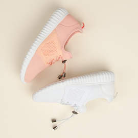 Salmon sneakers with a welt pink 2