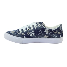 American Club American glitter denim sneakers navy blue 2