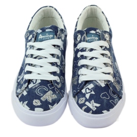 American Club American glitter denim sneakers navy blue 4