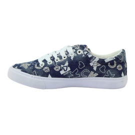 Women's denim sneakers with glitter American clublh18 navy blue 2