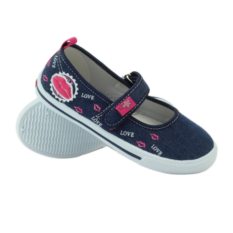 American Club Sneakers in the mouth with an American leather insole navy blue pink 3