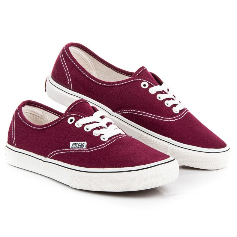 Burgundy tied sneakers red 1