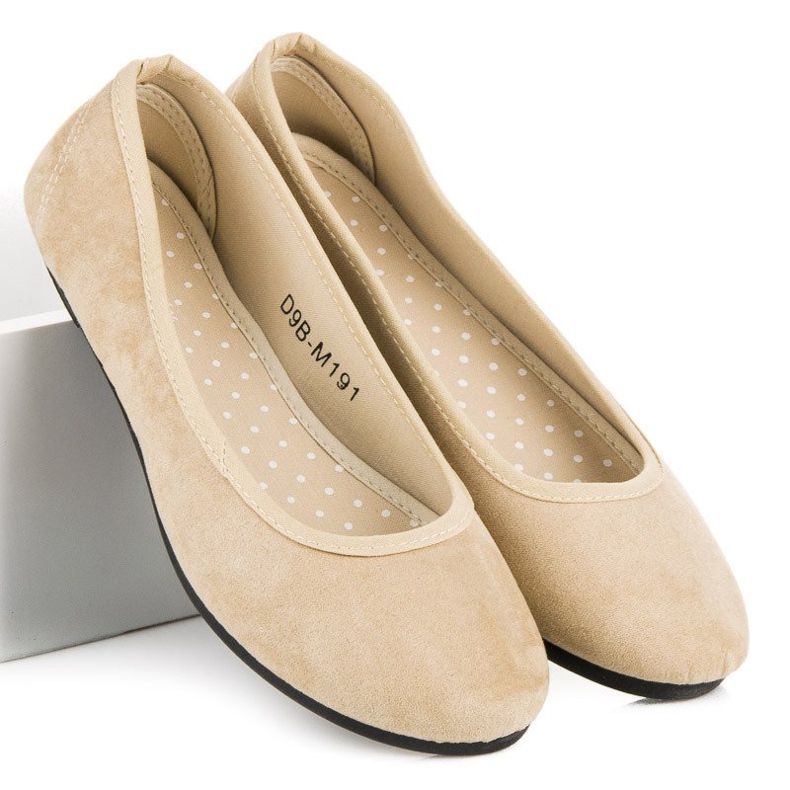 Comfortable suede ballerinas brown 1