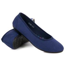 Navy blue textile ballerinas 1 Navy blue textile ballerinas 1