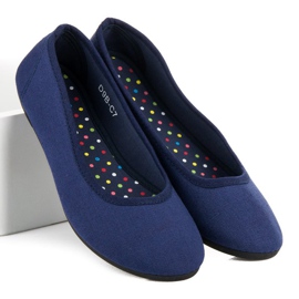 Navy blue textile ballerinas 2 Navy blue textile ballerinas 2
