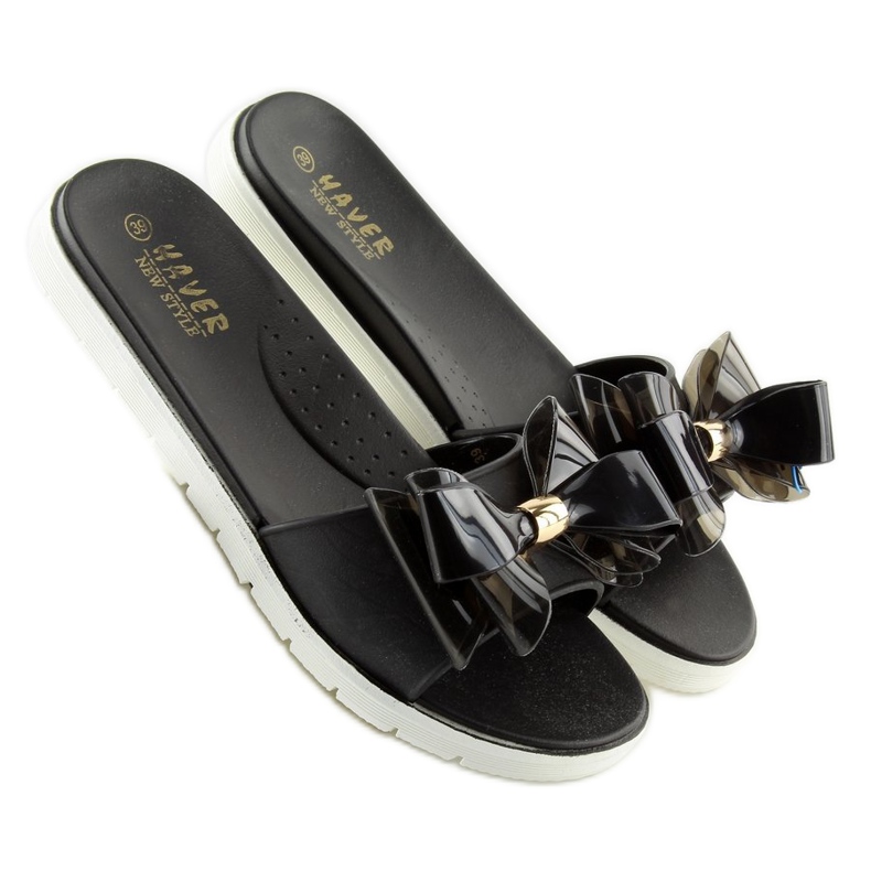 KM118 Black Meliski black slippers 2