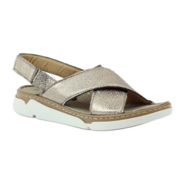 Filippo Comfortable golden velcro sandals 1