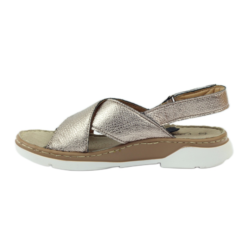 Filippo Comfortable golden velcro sandals 2