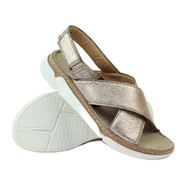 Filippo Comfortable golden velcro sandals 3