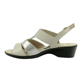 Filippo Comfortable leather wedge sandals beige silver 2 Filippo Comfortable leather wedge sandals beige silver 2