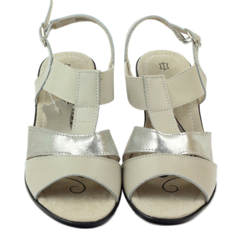 Filippo Comfortable leather wedge sandals beige silver 4 Filippo Comfortable leather wedge sandals beige silver 4