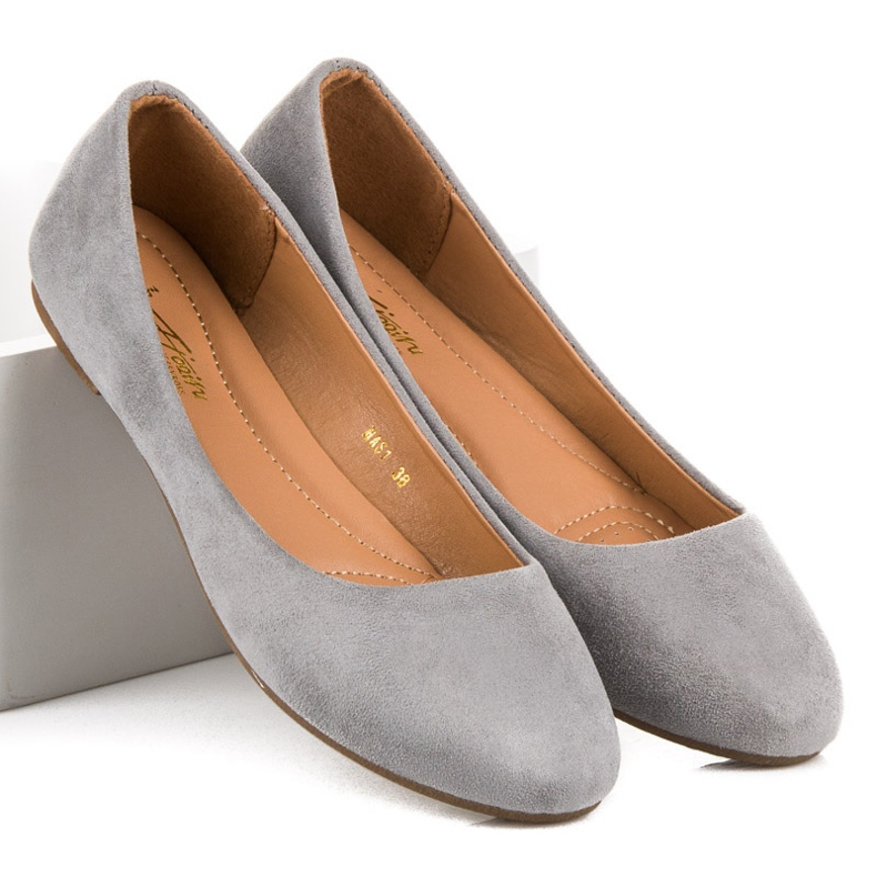Comfortable suede ballerinas grey 2