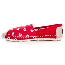 L. Day Red Espadrilles In Flowers 1