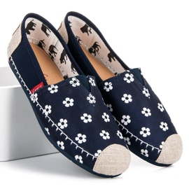 L. Day Navy Espadrilles In Flowers blue 1
