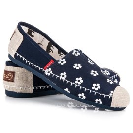 L. Day Navy Espadrilles In Flowers blue 2