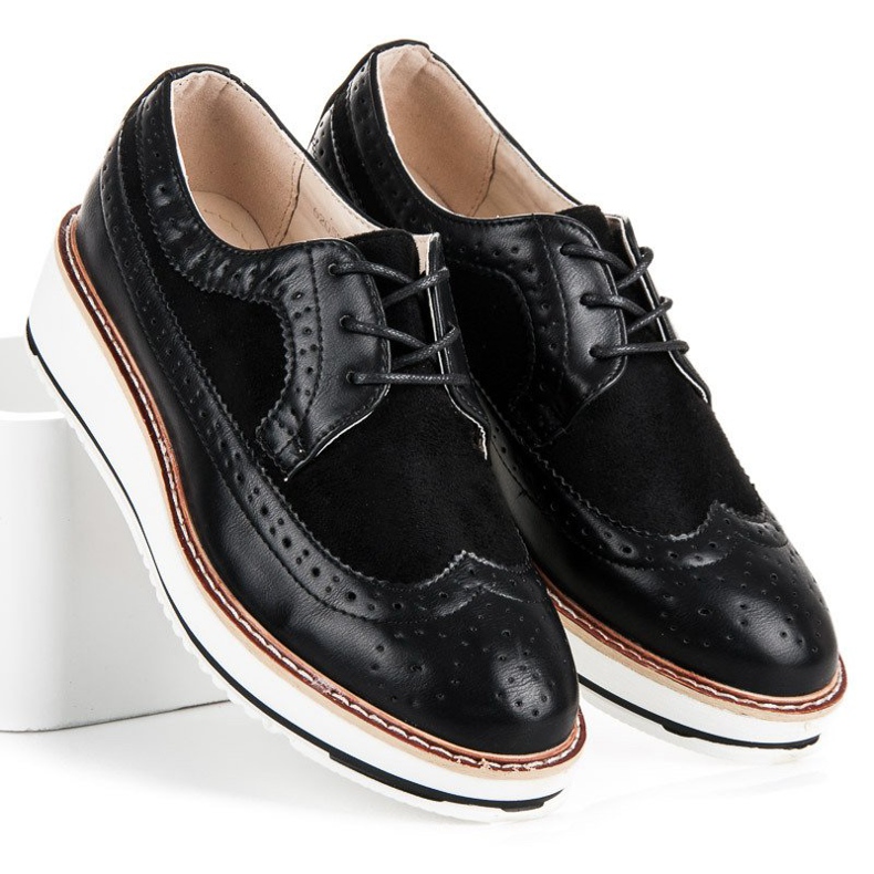 Super Me Black lace-up shoes 1