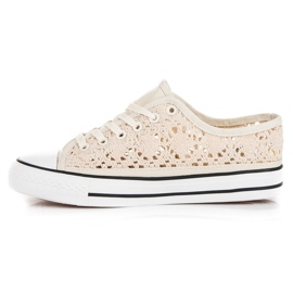 Beige lace sneakers 1 Beige lace sneakers 1