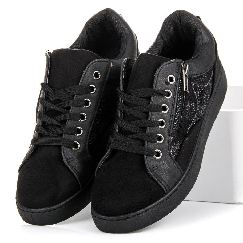 Erynn Fashionable tied sneakers black 1