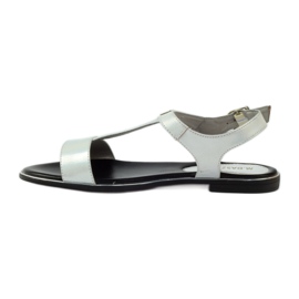 M.Daszyński Daszyński flat heel sandals silver grey 2