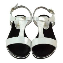 M.Daszyński Daszyński flat heel sandals silver grey 4