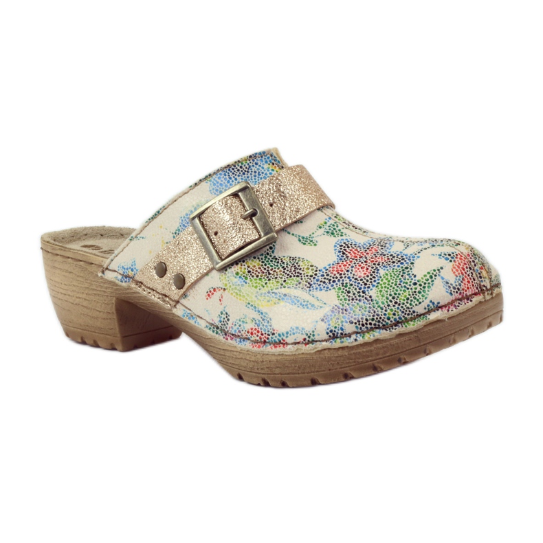 Clogs with flowers Inblu BL02 brown yellow multicolored 1