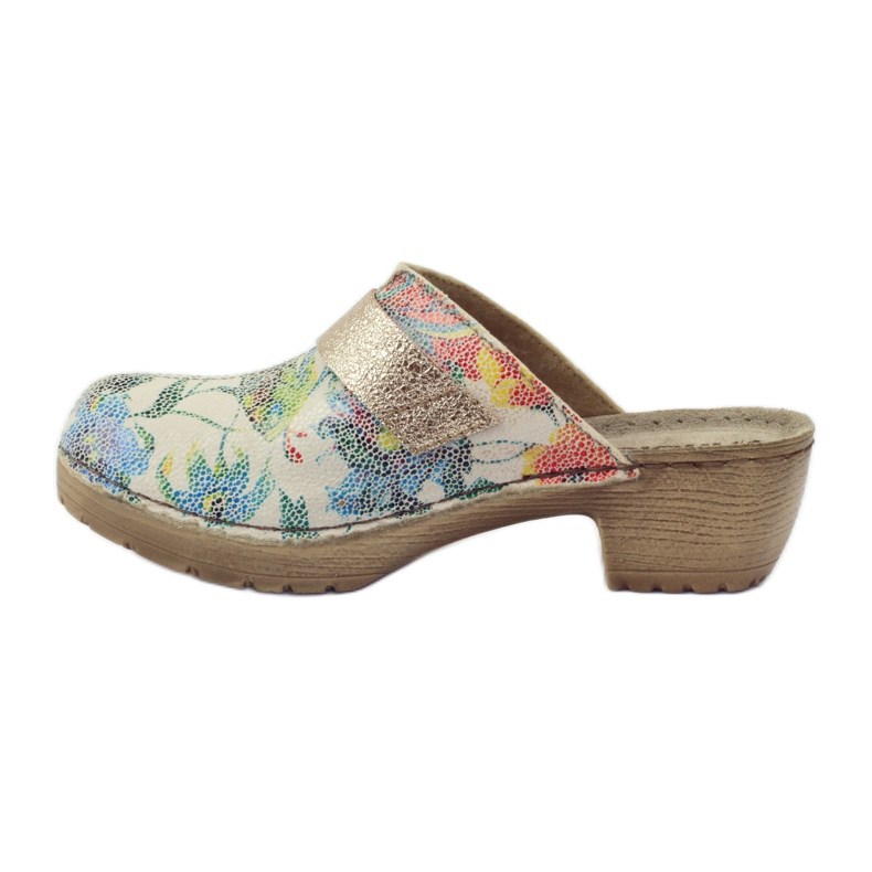 Clogs with flowers Inblu BL02 brown yellow multicolored 2