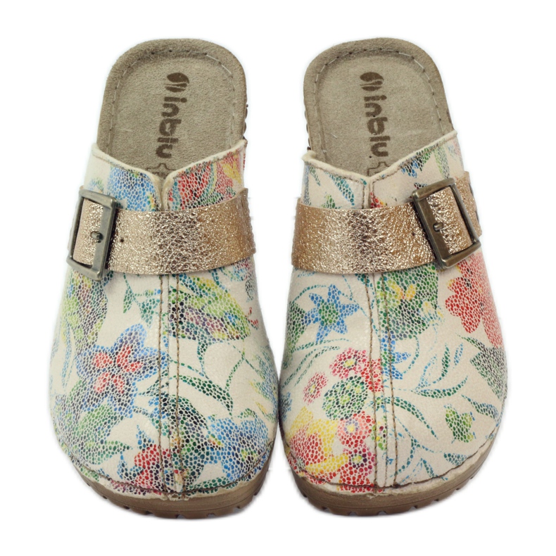 Clogs with flowers Inblu BL02 brown yellow multicolored 4